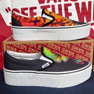 Vans Black and Multicolor Platform Shoes